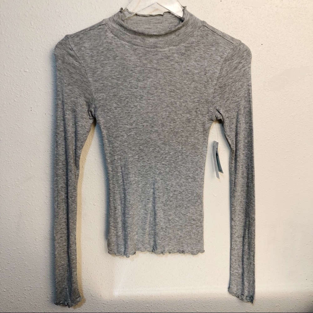 NWT Abound Fitted Turtleneck Gray Sweater Sz XS